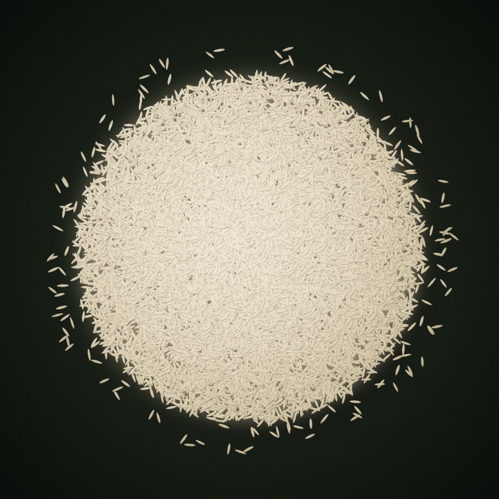 A heap of 1121 Basmati Rice grains
